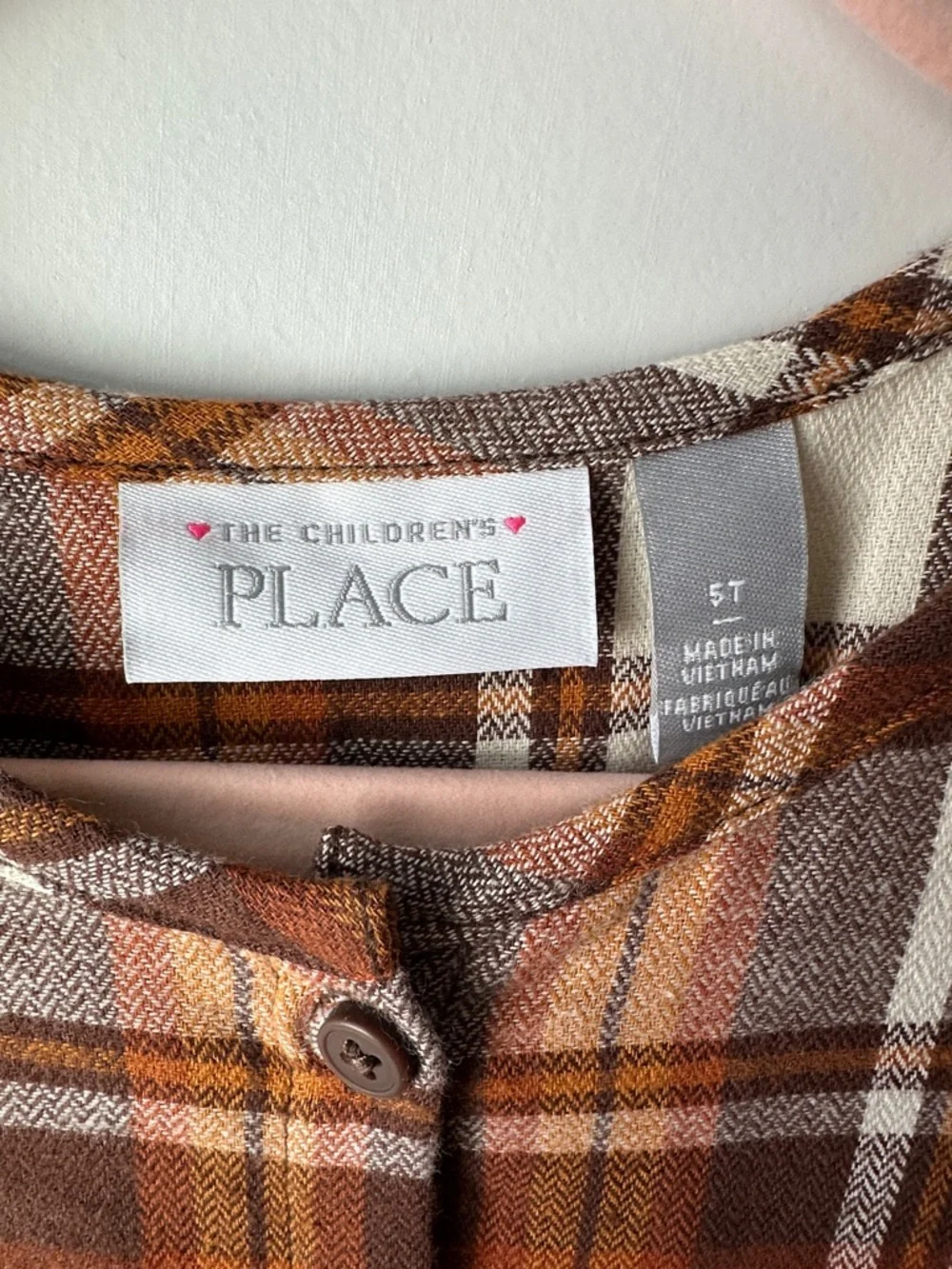 The Children's Place Brown Cream Plaid Tiered Dress - Picture 2 of 4